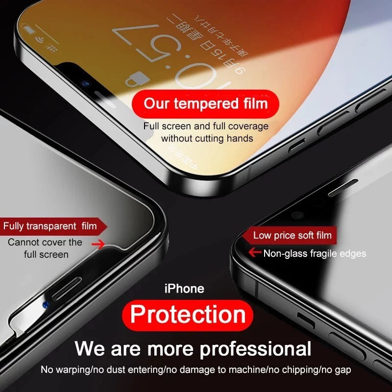 3X Tempered Glass Screen Protector For iPhone 17 16 15 14 13 12 11 Pro Max XR 8