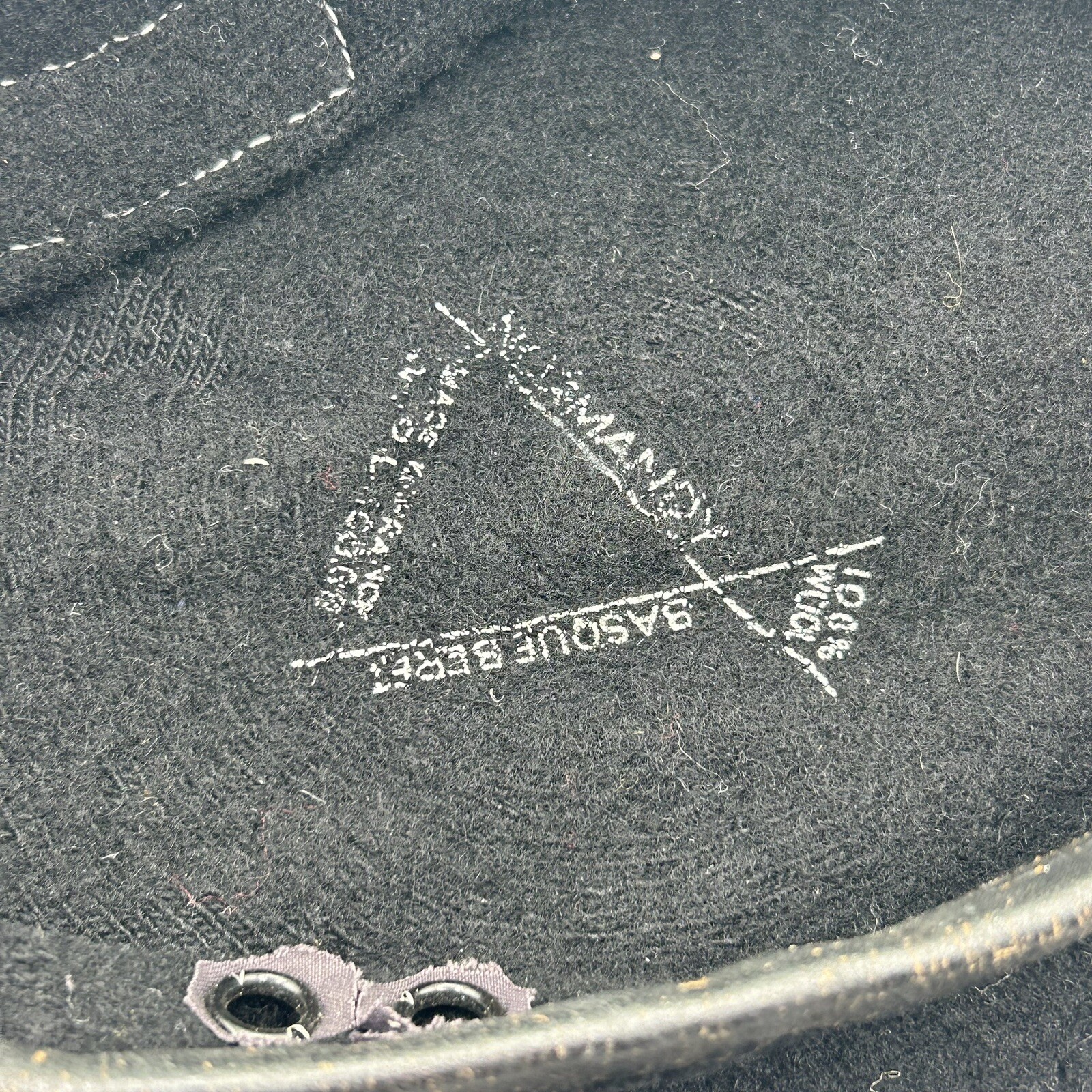 Vintage Army Ranger Beret Black Wool Normandy Basque ARVN Pin