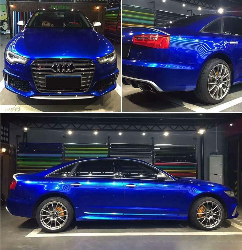 Metallic Glossy Vinyl Film Sticker Auto Wrap Adhesive Film Vehicle Air Release