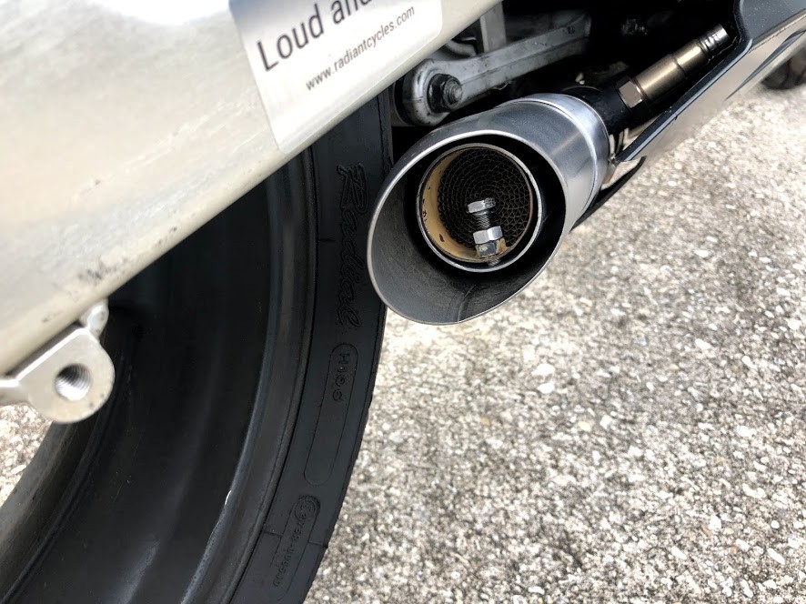 Radiant Cycles Shorty GP Exhaust Motorcycle Muffler Baffle Bolt In Catalyst NEW