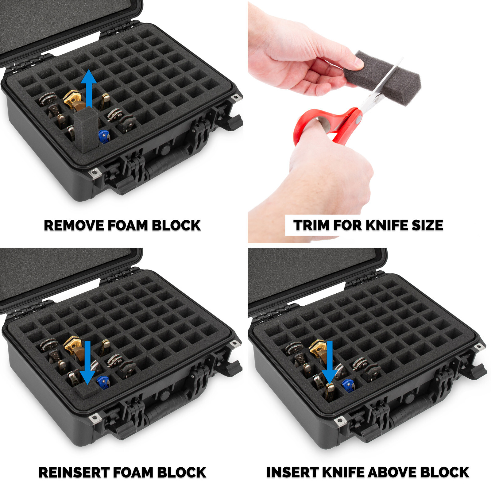 CM 56 Folding Knife Case Waterproof Pocket Knife Holder and Knife Box Organizer