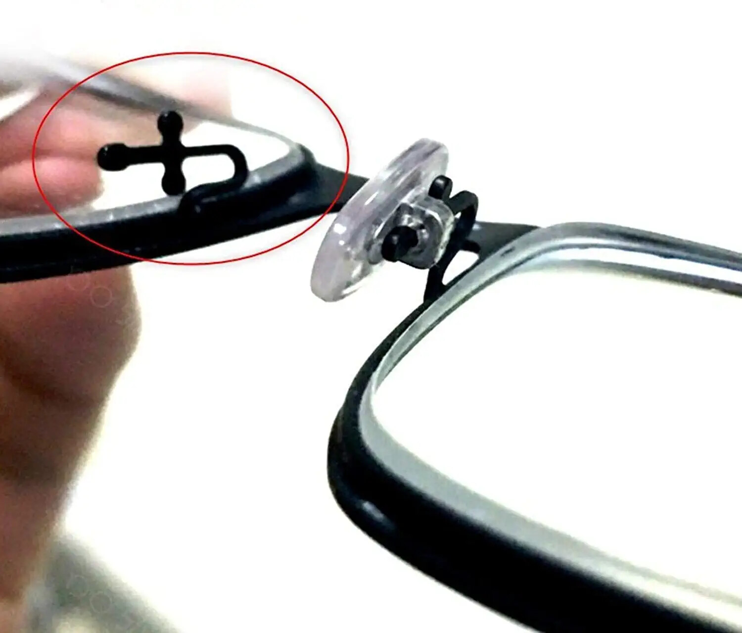 2 PAIR Plug/Push In Nose Pads Fits Ray Ban Replacement Silver Black Yellow Gold