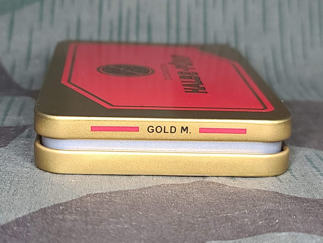 Reproduction WWII German Halbe Fünf Cigarette Tin Replica New Made Tobacciana