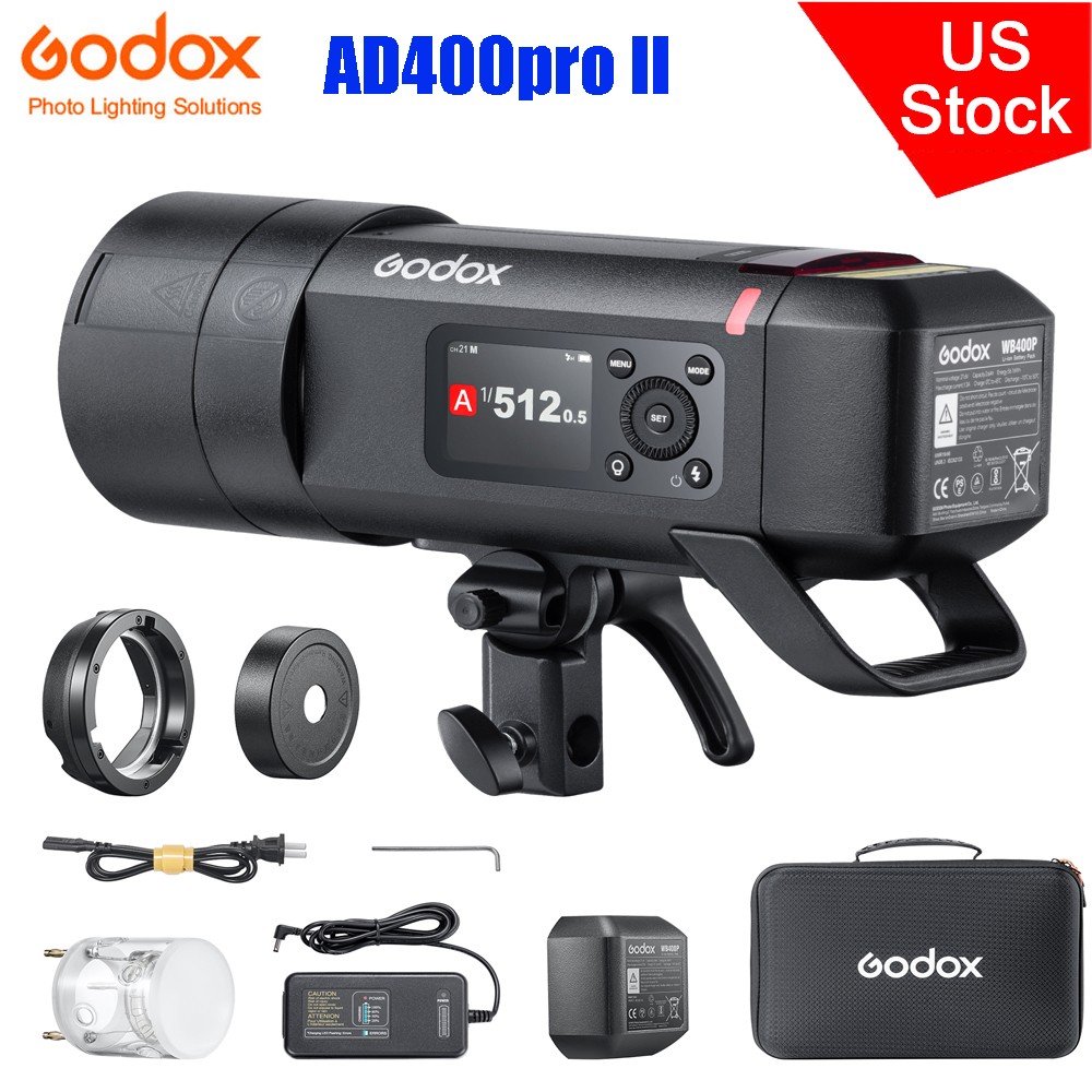 GODOX AD400ProII 400Ws Outdoor Flash Strobe 2.4G TTL 1/8000 HSS Modeling Lamp