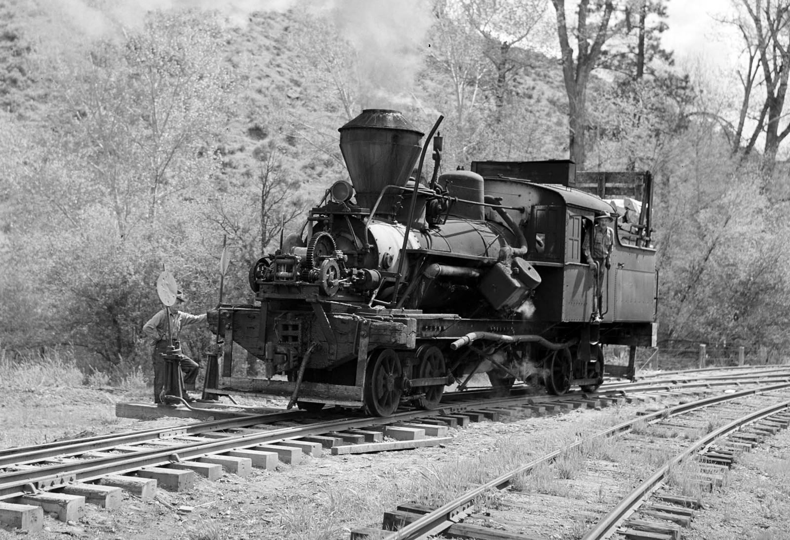 1941 Logging Train Engine, Baker County, Oregon Old Photo 13" x 19" Reprint