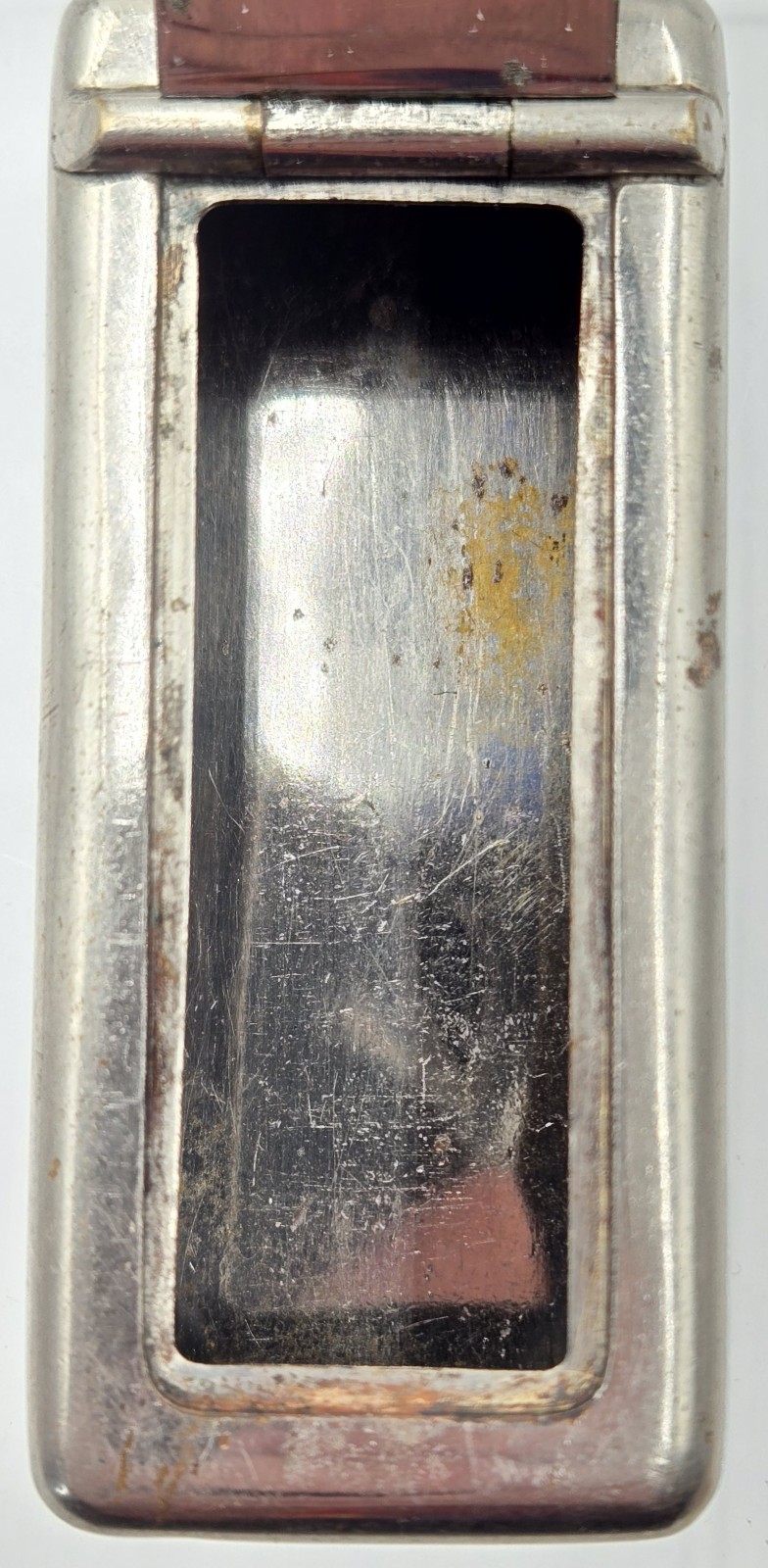 WWI Era Nickel-Plated Brass Trench Vesta Case – Rare Match-Holder Lid – MINT...