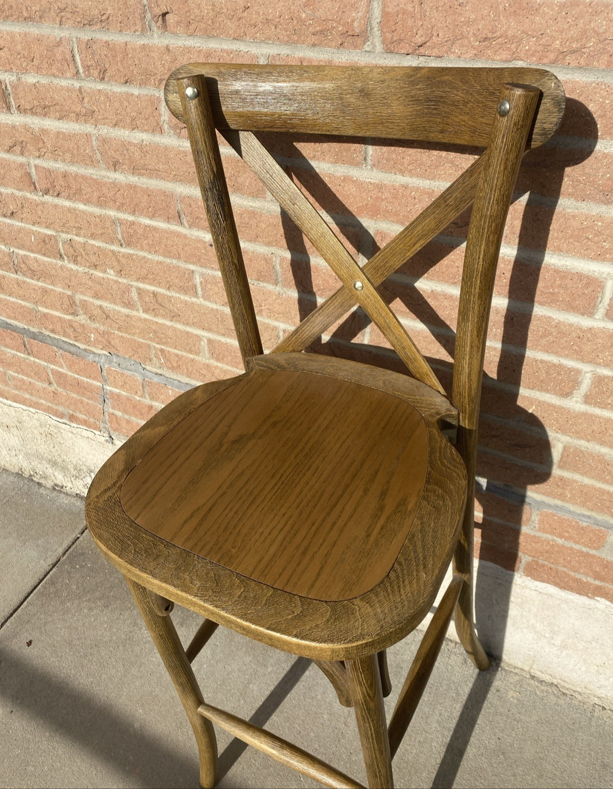 Bistro Style Cross Back Espresso Wood Restaurant Barstool