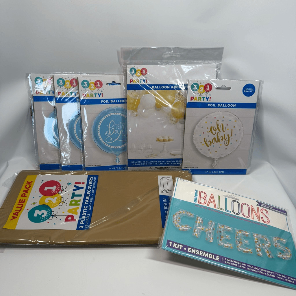 D21 Party Decorations- 7 piece It's a Boy shower decorations, balloons, cheers,