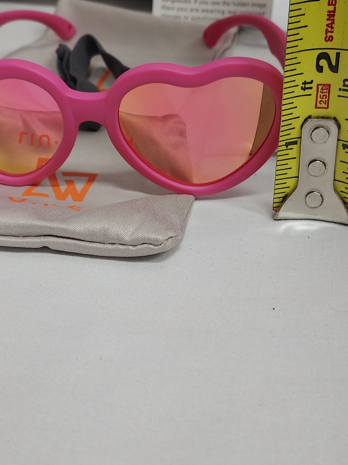 Liu-Wen 2 Pairs Heart Sunglasses Toddler Girls Polarized Pink + HotPink w/Straps