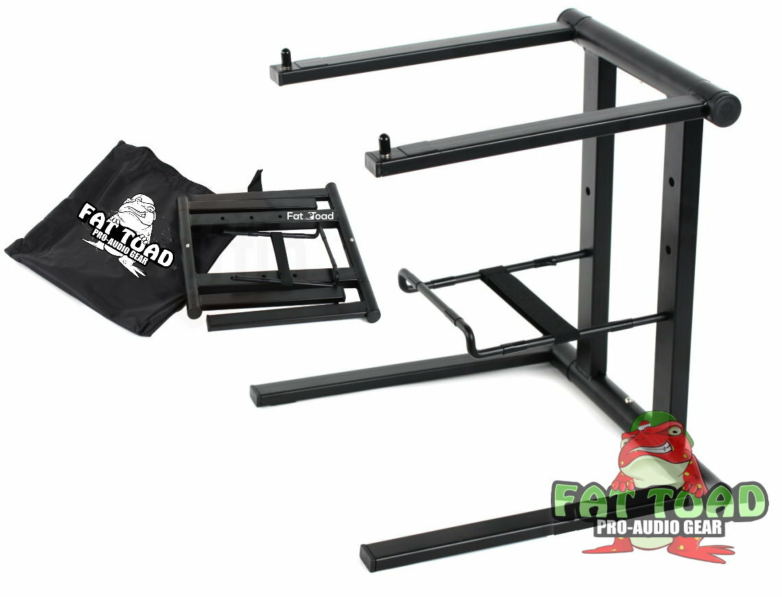 Folding DJ Laptop Stand - Computer Table Top PC Rack Clamp Mount Holder PA Gear
