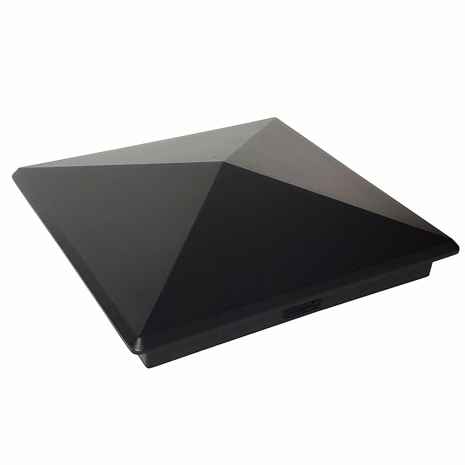 7.5" x 7.5" Heavy Duty Aluminium Pyramid Post Cap for Wood Posts - Black