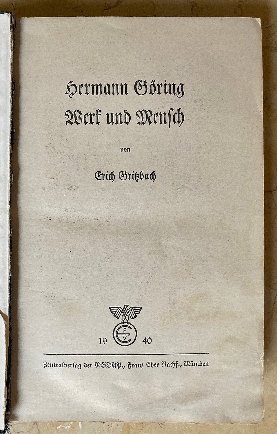 RARE! WW1 GERMAN AIR FORCE FLYING ACE ( 22 VICTORIES ) AUTOGRAPHED BOOK