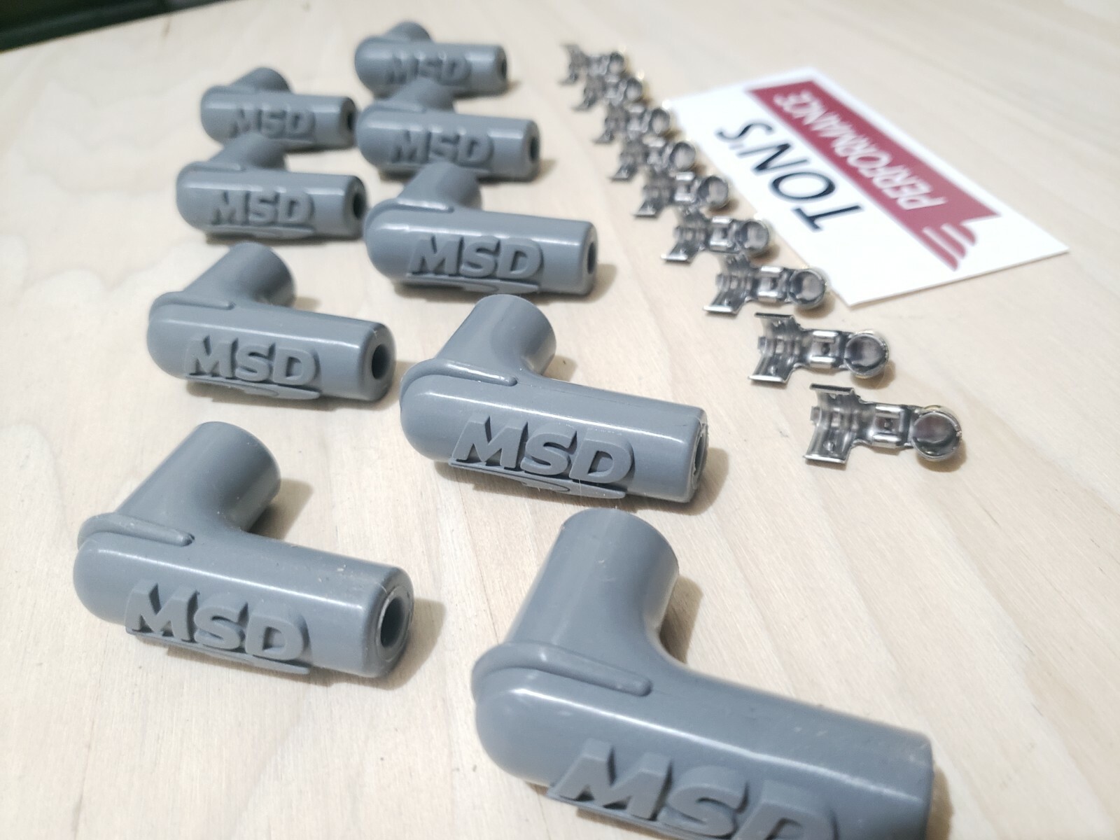 Set of 9 MSD Ignition 8850 Spark Plug Boot And Terminal Set 90 Degree with LOGO