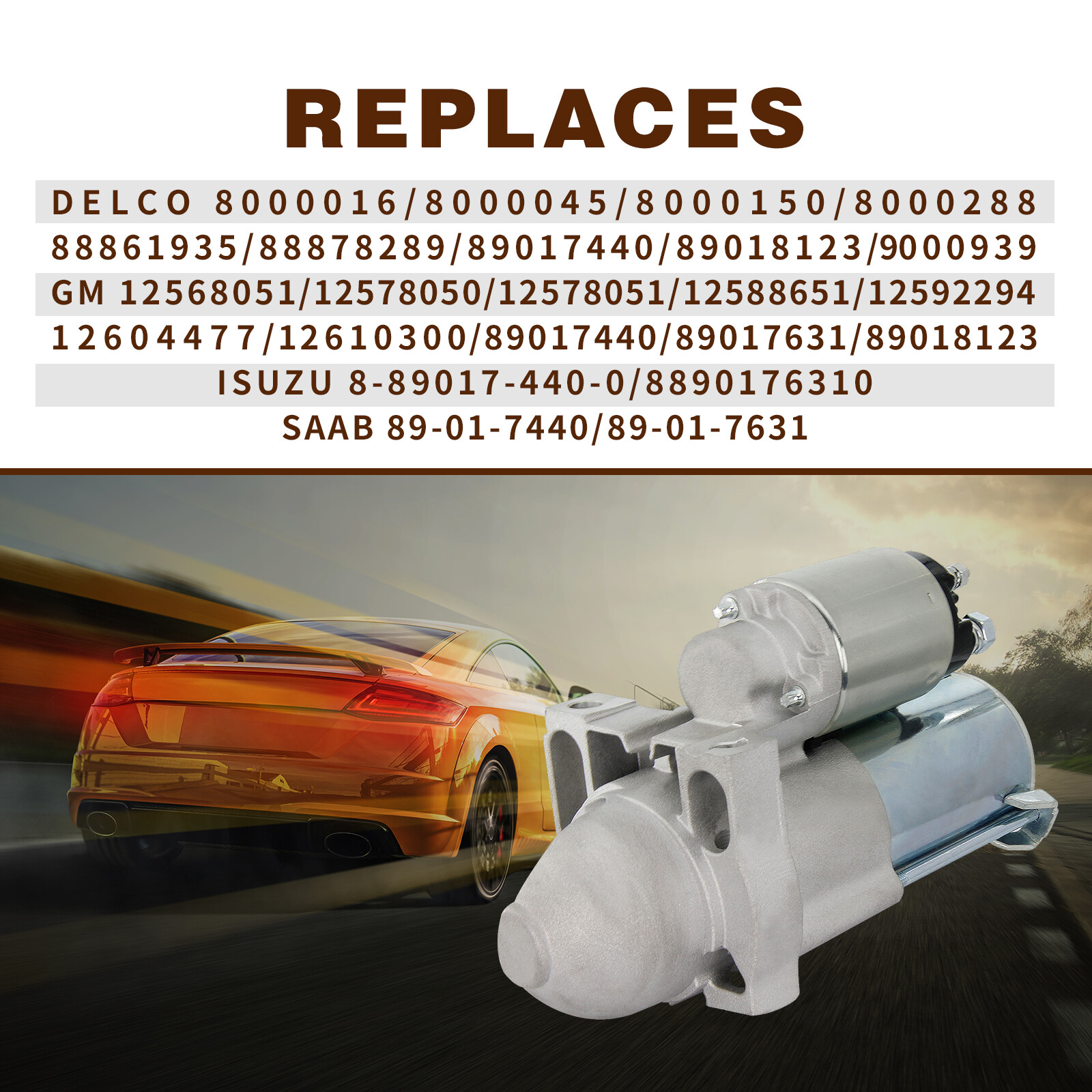 Starter For Chevrolet Silverado Standard Cab Pickup 4.8L 5.3L 2004-2008 Tahoe