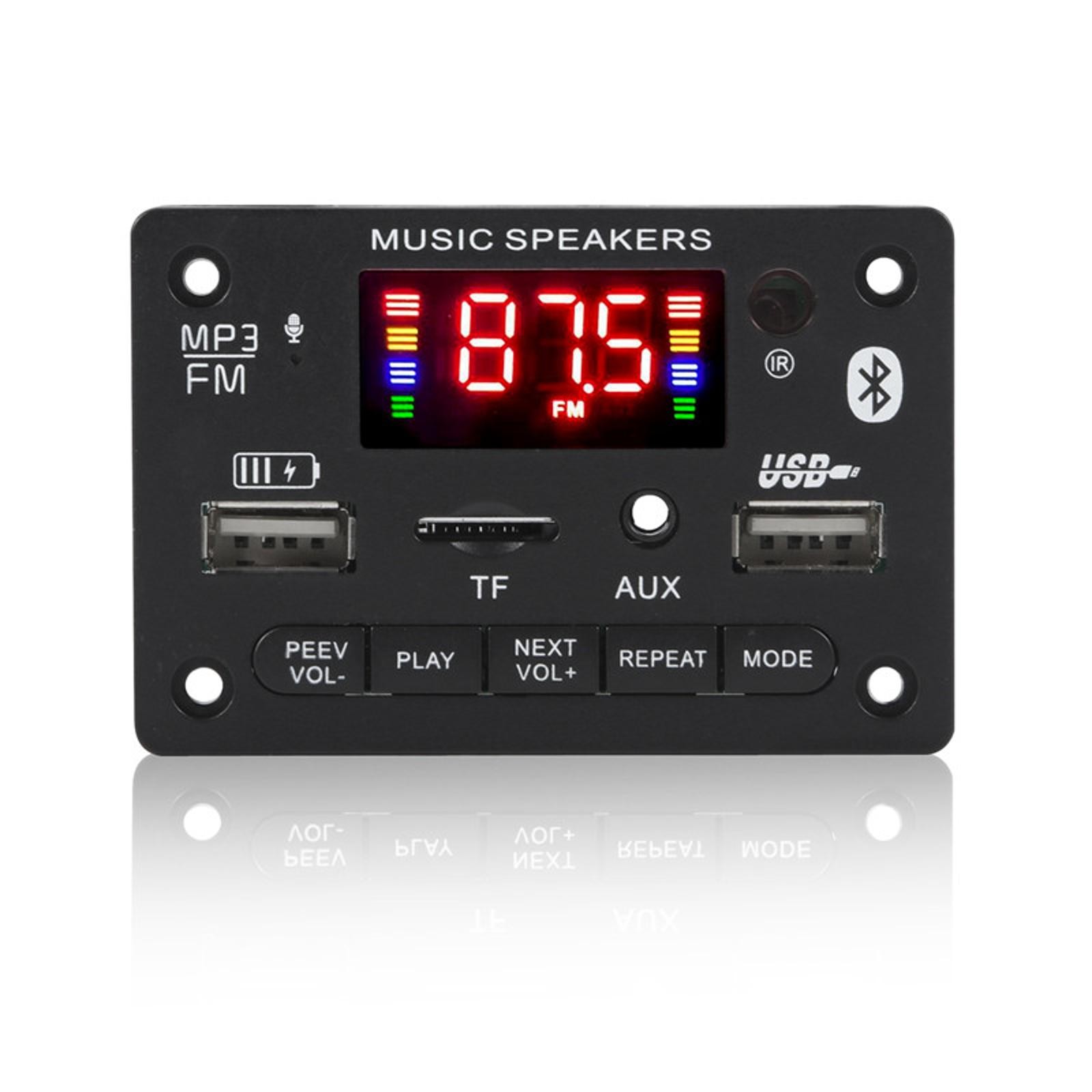 12V Audio MP3 Decoder Board Wireless Car USB TF Card Slot FM Bluetooth Module t