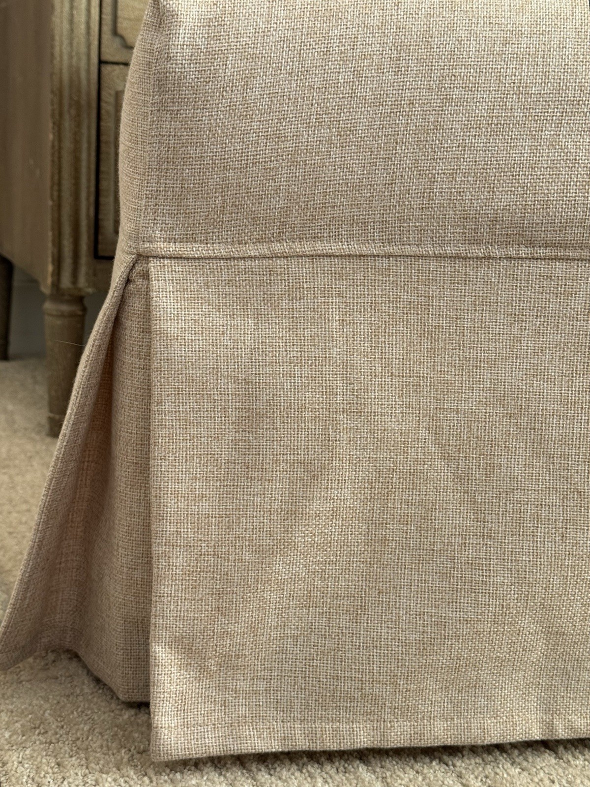 Customized Pottery Barn Comfort Ottoman Skirt Slipcover 24/30 in Twill