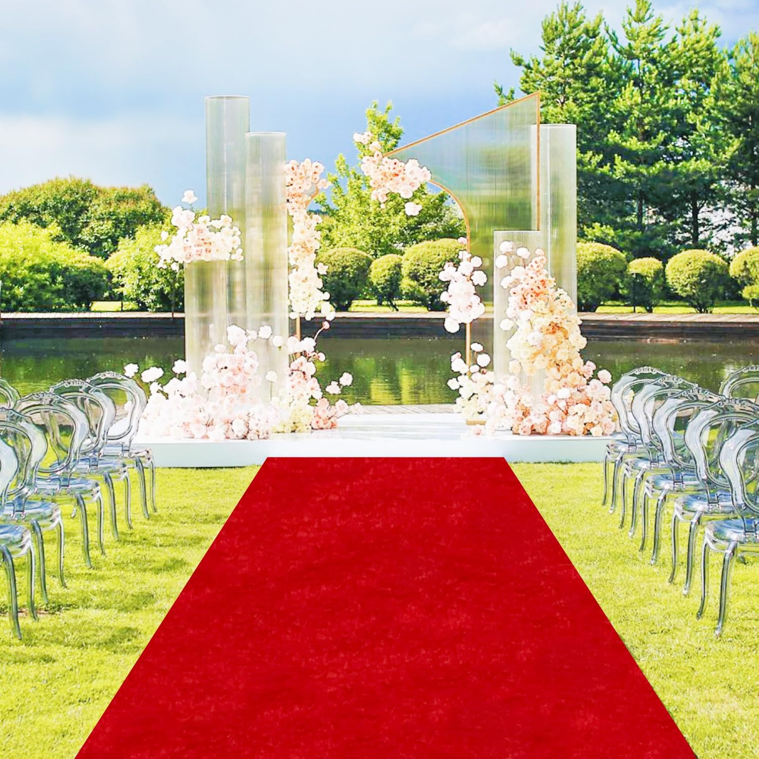 Red Carpet Runner for Party Wedding Aisle Decorations 4Ftx15Ft Aisle Runners for
