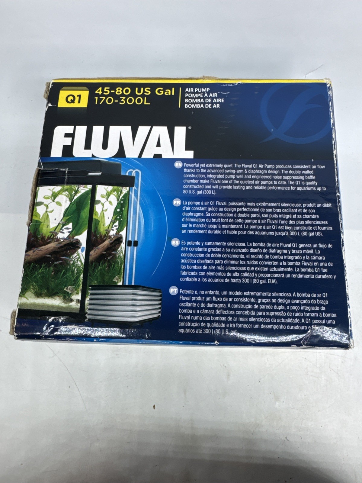 Hagen Fluval Q2 50-160 US Gal Adjustable Flow Control Air Pump - Working