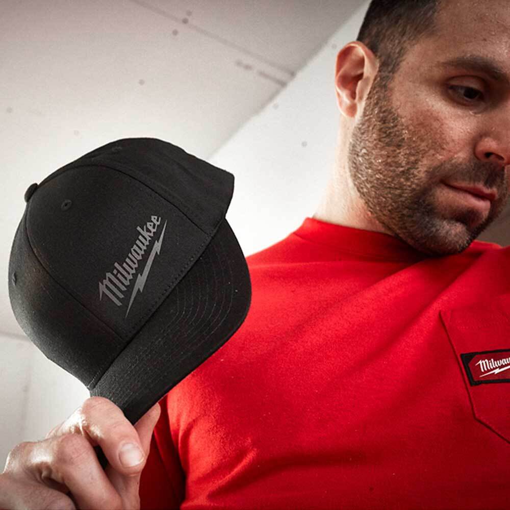 Milwaukee 504B-LXL FlexFit Lightweight Fitted Hat Black L/XL
