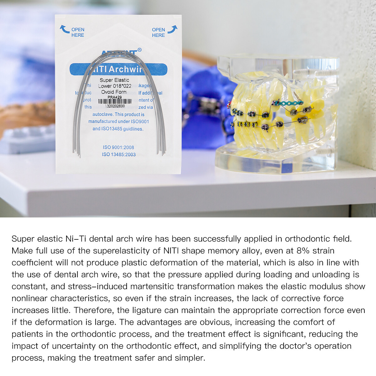 AZDENT arcos de ortodoncia niti super elástico rectángulos ovoide forma dental