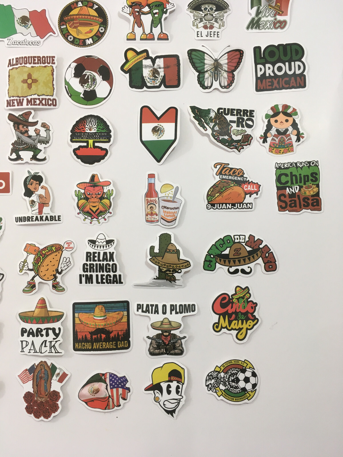 98 Pcs Mexican Stickers Mexico Flag Hispanic Latino Pride Sticker Funny Joke