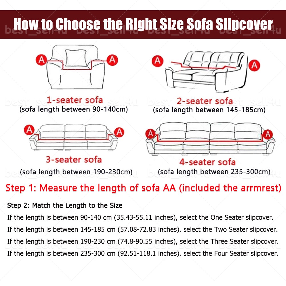 PREMIUM Elastic STRETCH SOFA COVERS Slipcover Protector Settee 1/2/3/4 Seater US