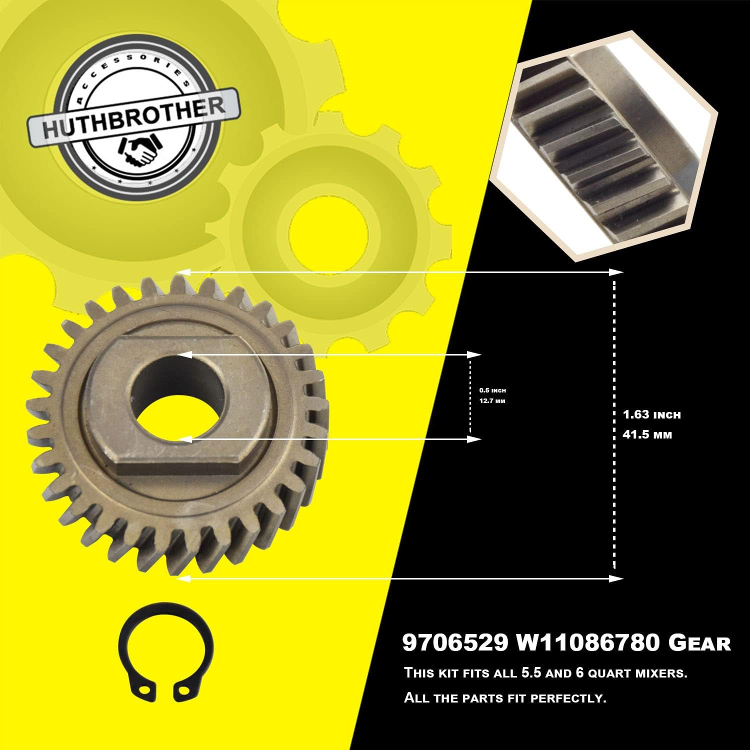Worm Gear & Bevel Gear Kit for KitchenAid 5QT/6QT - Complete Repair Solution