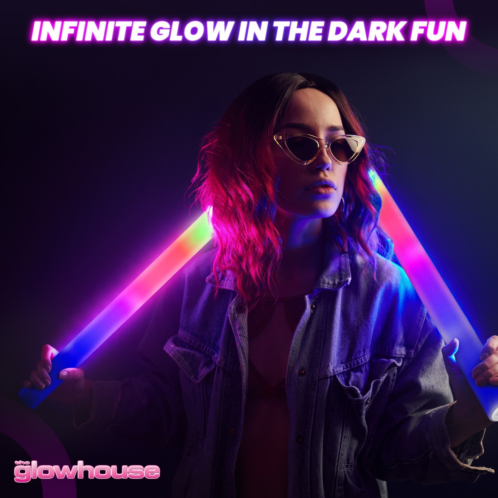 The Glowhouse Light Up Premium LED Foam Glow Stick High Quality Multi Colour