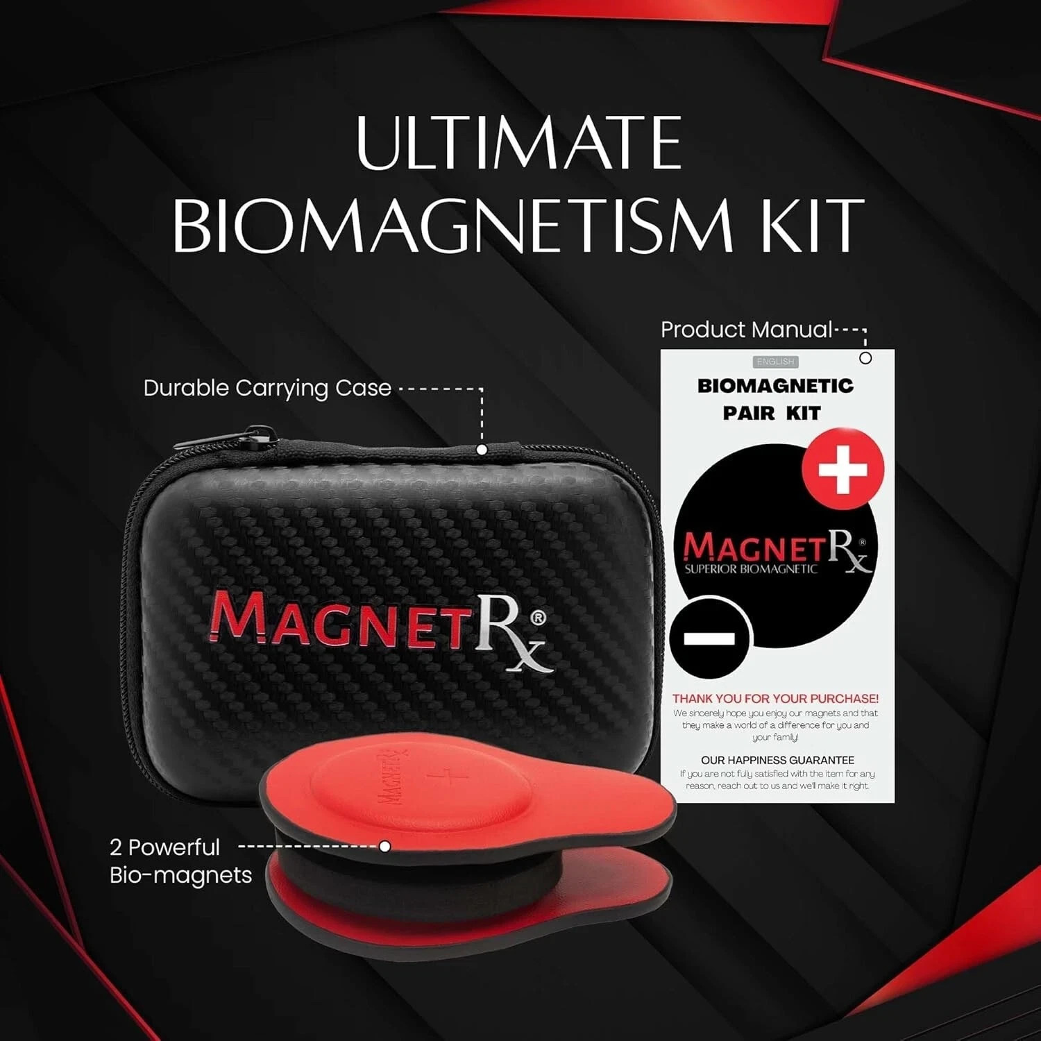 MagnetRX® Neodymium Biomagnetic Magnet Kit Biomagnetic Therapy Magnets Pair