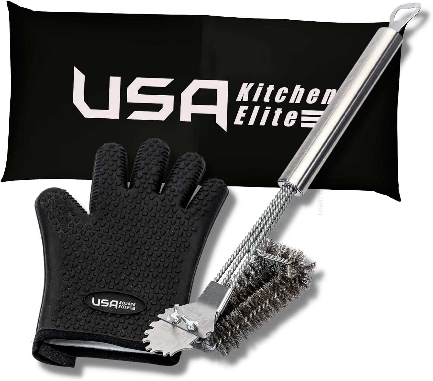 The Rolls Royce of Grill Brushes Stainless Steel BBQ Durable Double Scraper