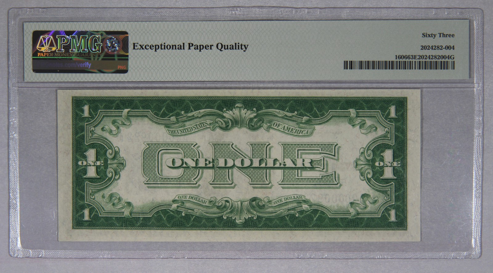 1934 $1 One Dollar Silver Certificate Note Fr#1606 PMG 63 EPQ Low Serial Number