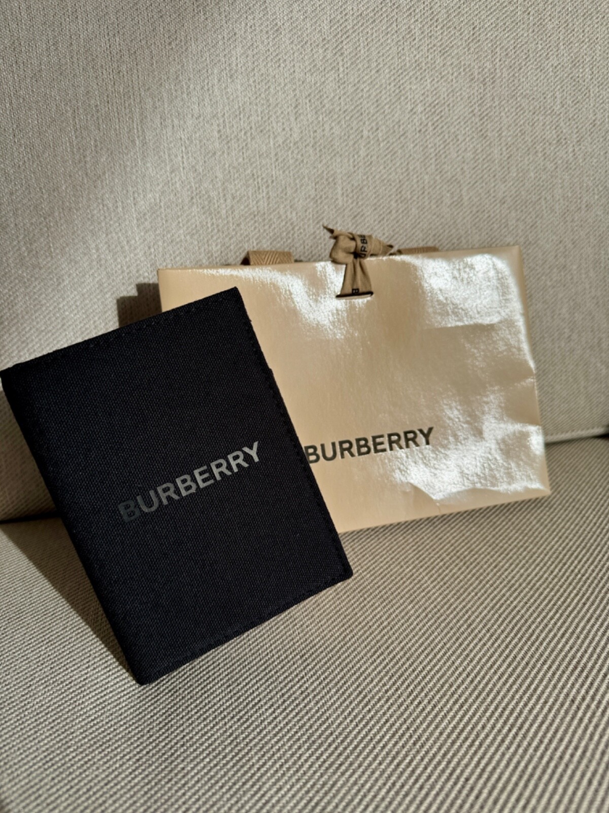 BURBERRY Beauty Black Canvas Passport Holder Travel Accessory