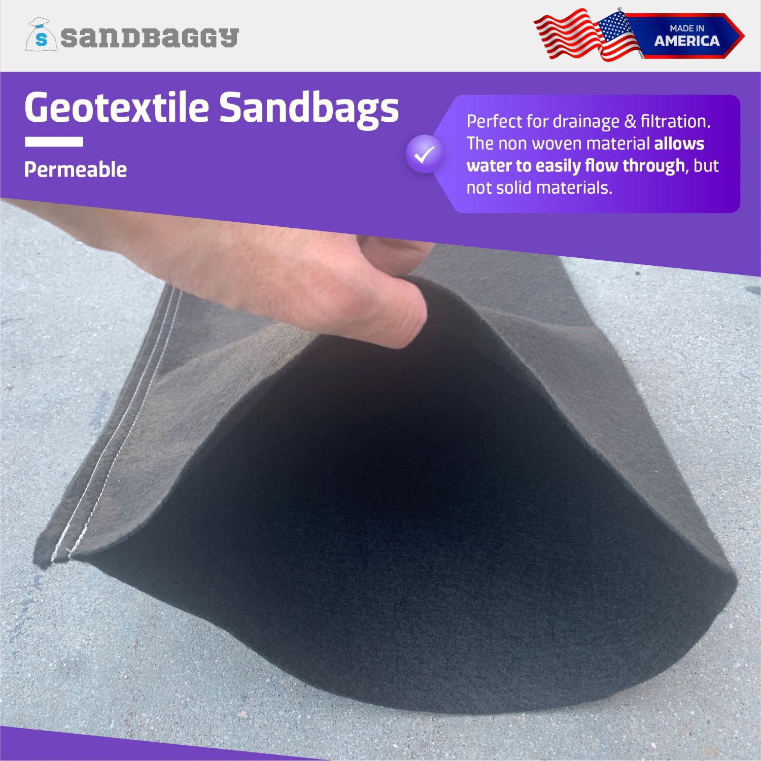 GEOTEXTILE Military Heavy Duty Sandbag Sand Bags - 26" x 14" Sandbags - 8 oz