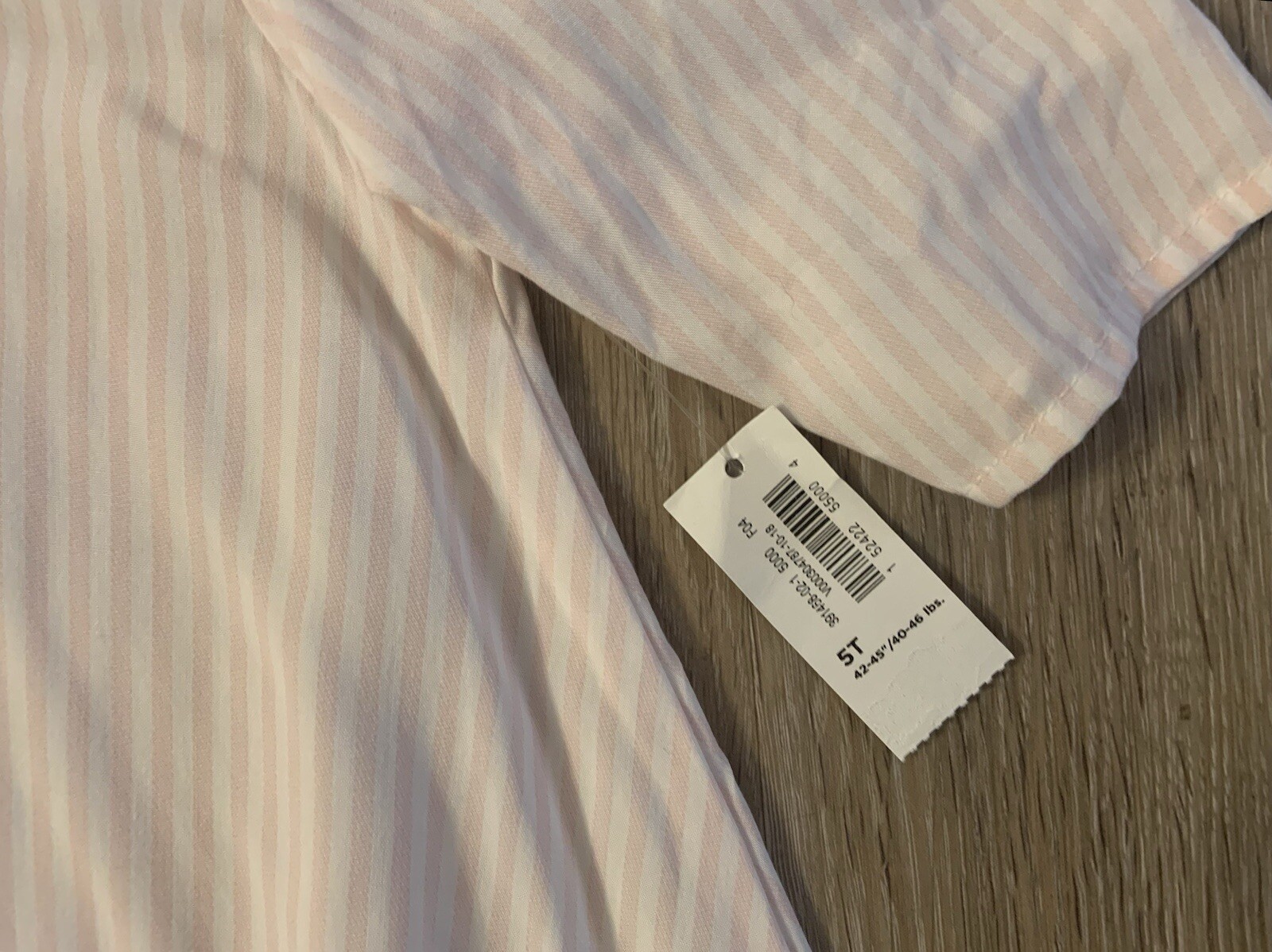 (NWT) Old Navy Girls Size 5T Pink & White Striped 3/4 Sleeve Lightweight Dress