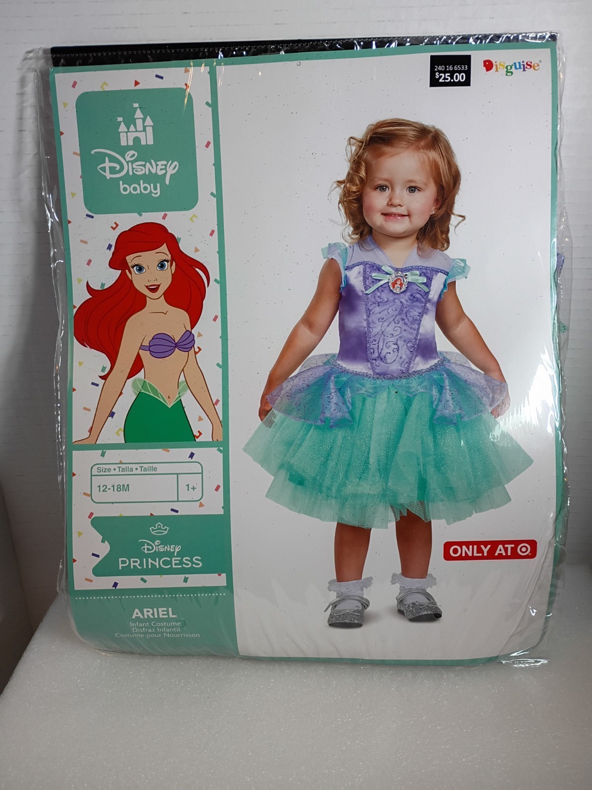 Ariel Infant Costume Disney Baby Princess Halloween Tutu Dress 12-18M