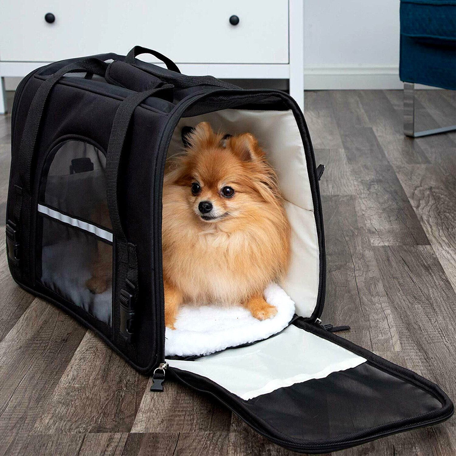 Pet Dog /Small Cat Carrier Soft Sided Comfort Bag Travel Case Airline Approved