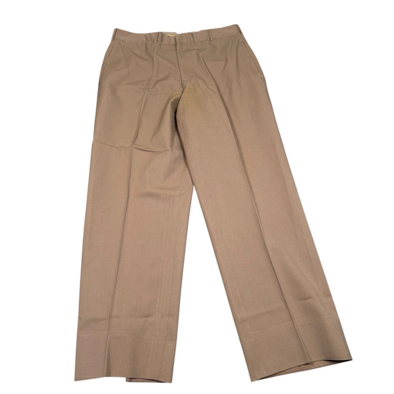 Vintage 1940s mens Tan  suspender pants Davis Clothing Co. Talon 32X29