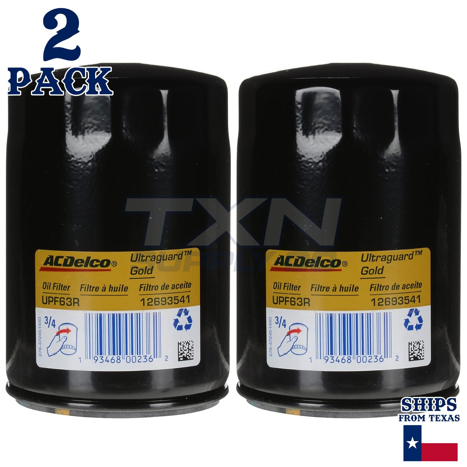 2 Pack ACDelco GM UPF63R Engine Oil Filter