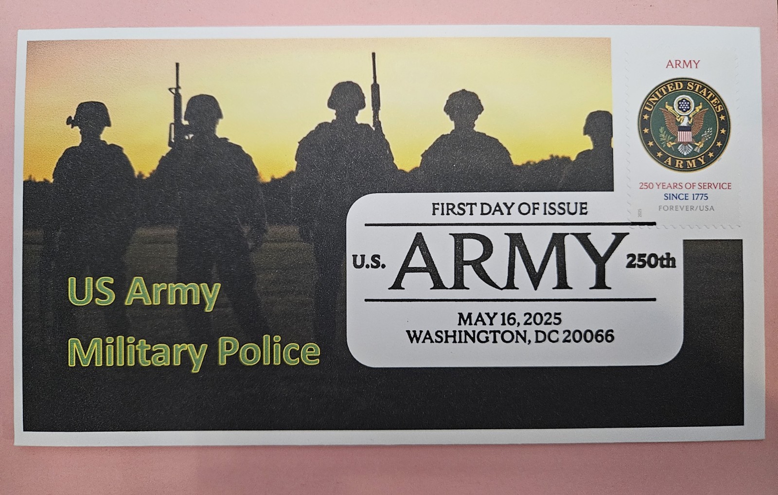 2025 USA Army Forever Stamp First Day Cover / MP Military Police / FDC