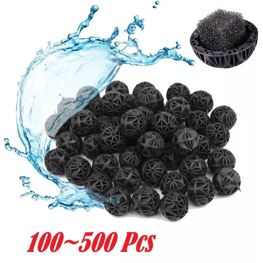 500PCS Aquarium Bio Balls Filter Media Wet/Dry Fish Pond Reef Fish Tank Filter