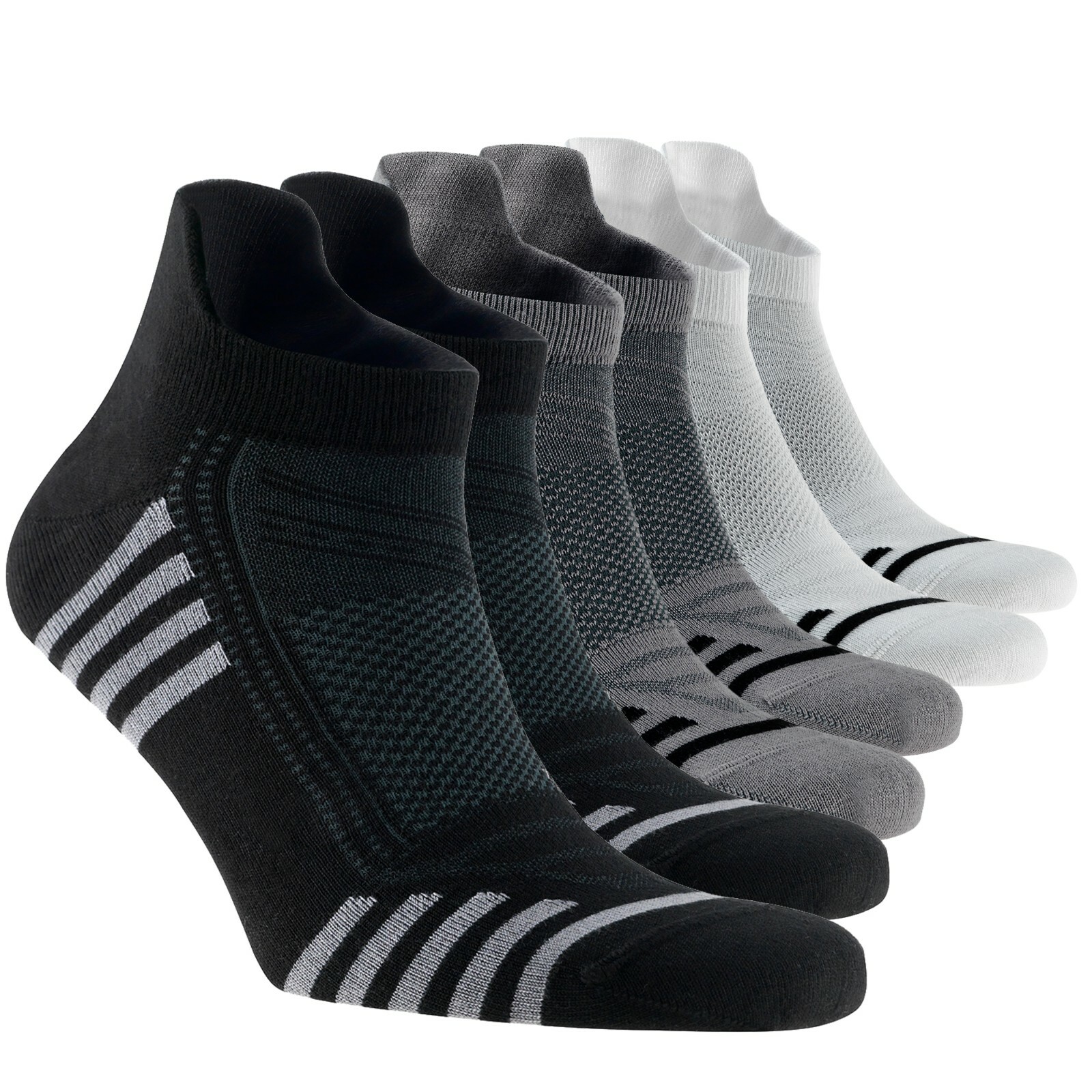 Mens Bamboo Ankle Socks with Heel Tab Low Cut Thin Athletic Performance 6 pairs