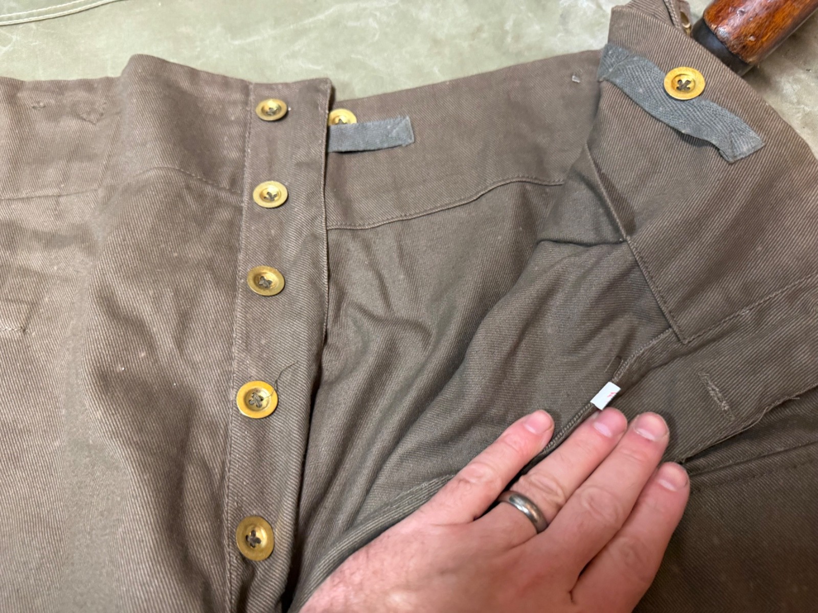 WWII BRITISH ARMY P1937 P37 SUMMER DENIM BATTLEDRESS FIELD TROUSERS-SIZE 2XL LG