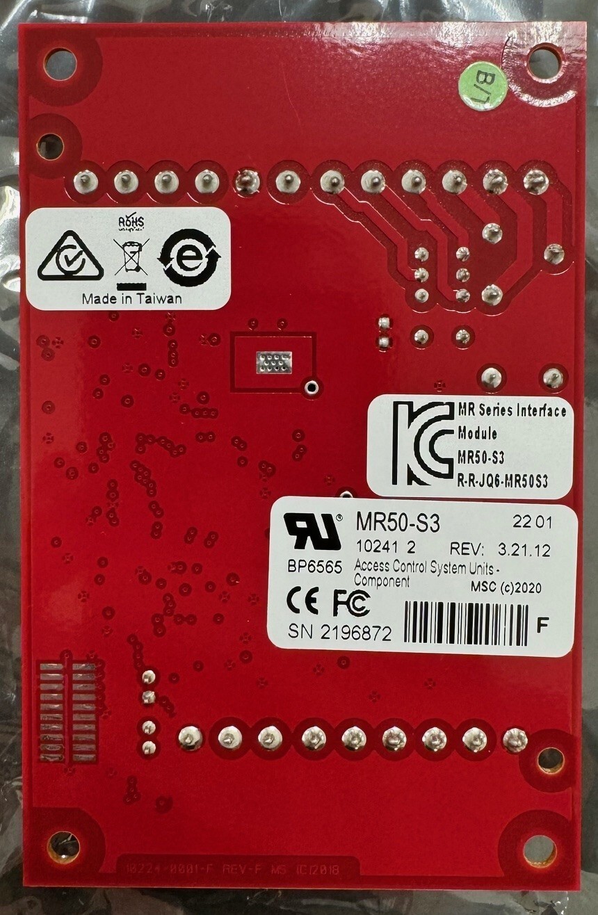 MERCURY SECURITY MR50-S3 Single Card Reader Interface Controller Board