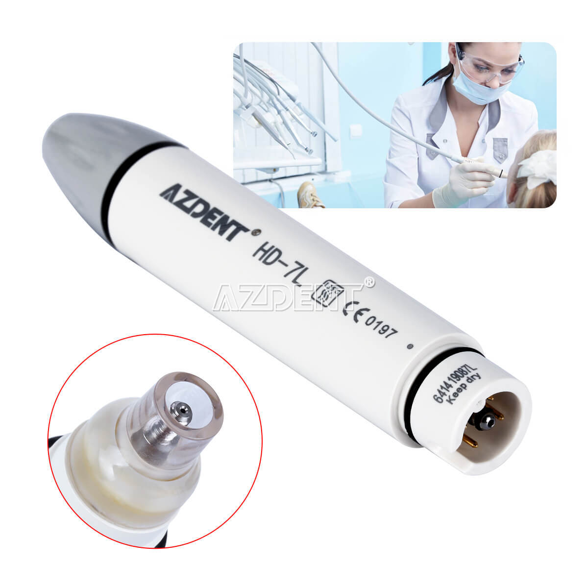 Dental Ultrasonic Scaler Handpiece/Tips/Wrench/fit EMS Woodpecker/DTE/SATELEC