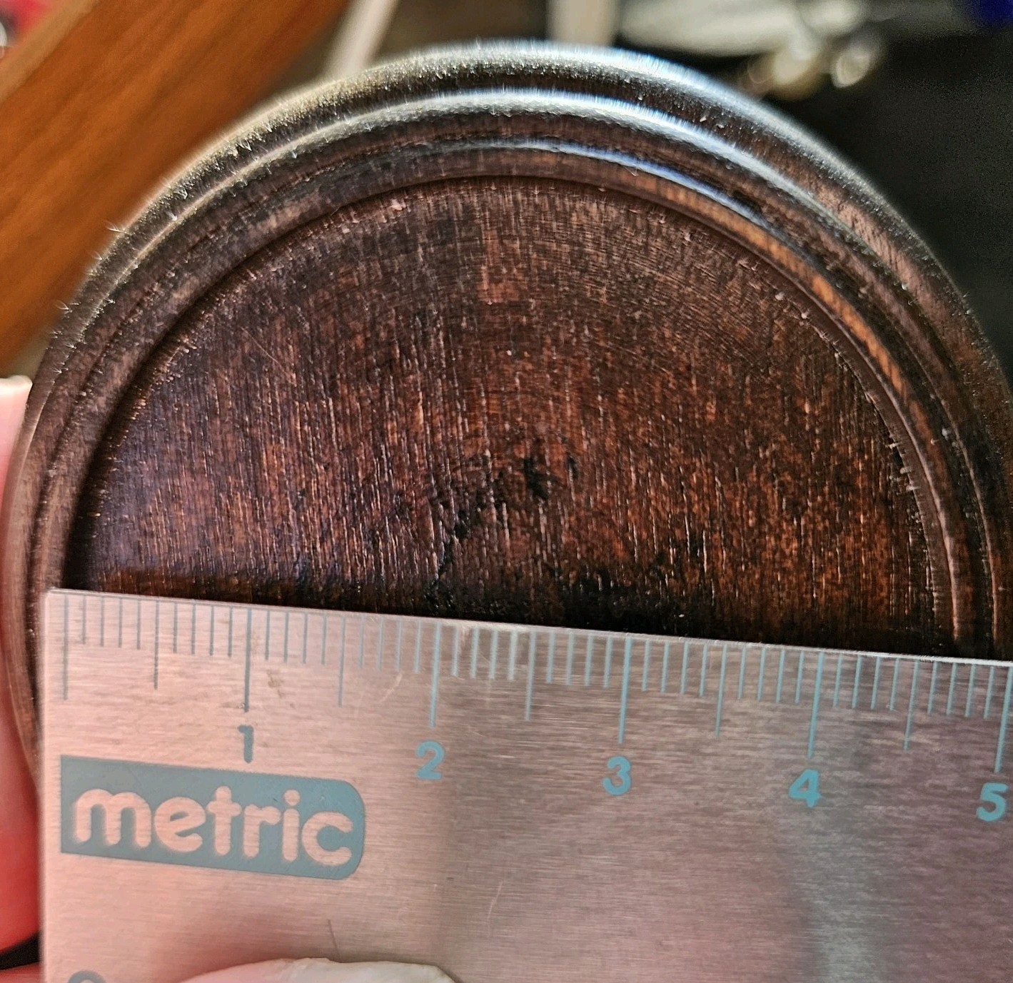 Vintage Chinese Wood Display Stand Small 2" Round Carved Wooden Riser Vase Base