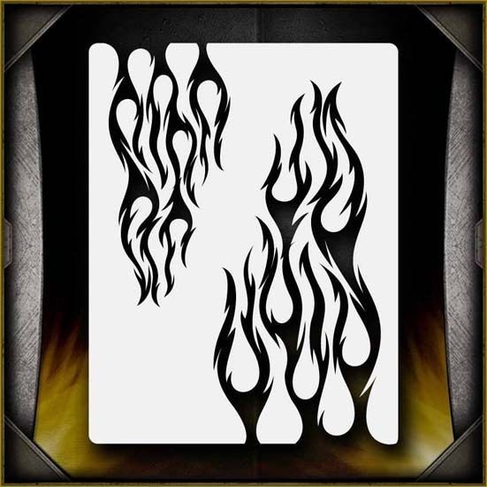 Tribal Flames 4 Airbrush Stencil Template Airsick