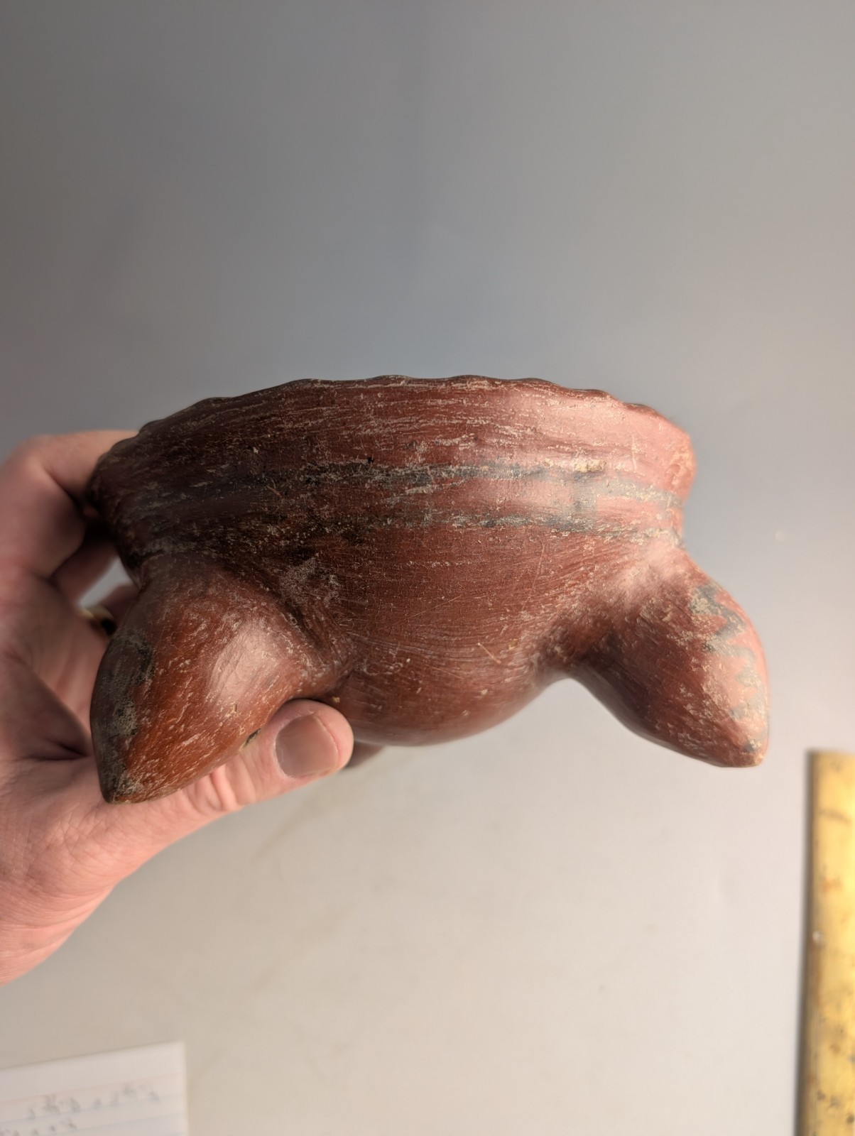 PRE COLUMBIAN POTTERY TRIPOD OFFERING BOWL FROM COPAN, HONDURAS