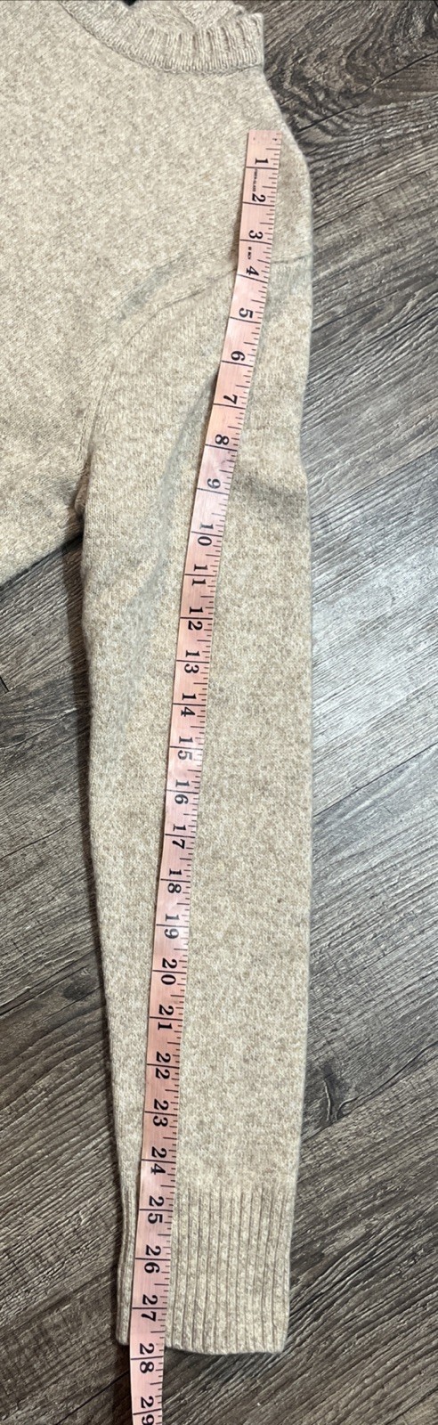 J Crew Sweater Men Medium Beige Marled Merino Wool Nylon Pullover Crewneck J7701