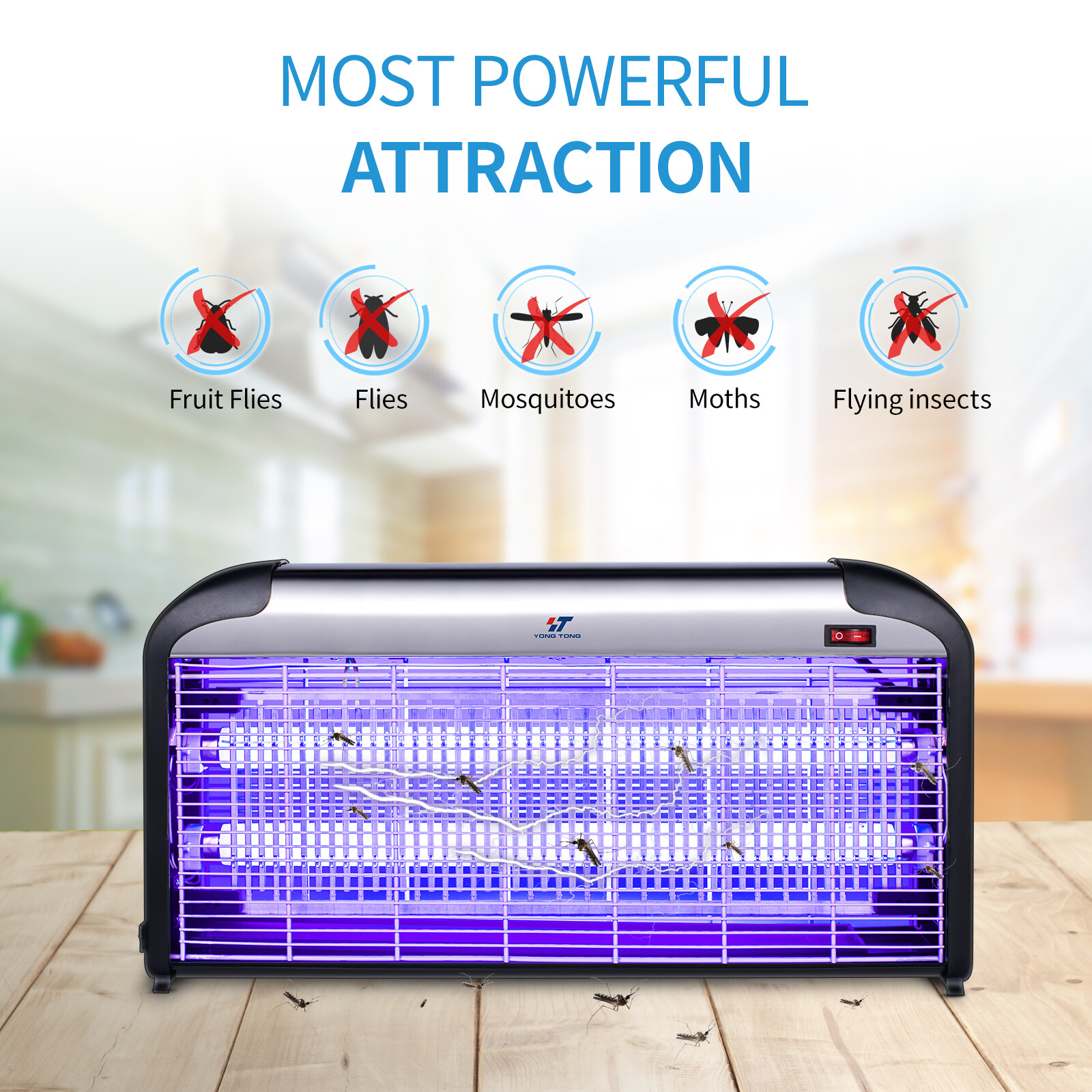 2 Pack 20/30/40W UTube Electronic Mosquito Killers Fly Pest Control Bug Zapper