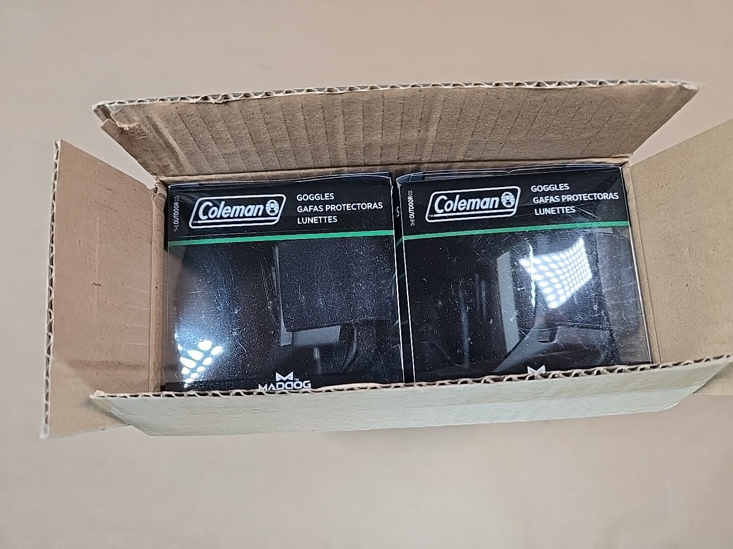 2 Pack Coleman MadDog Black Outdoor ATV UTV Riding Goggles With Adjustable Strap